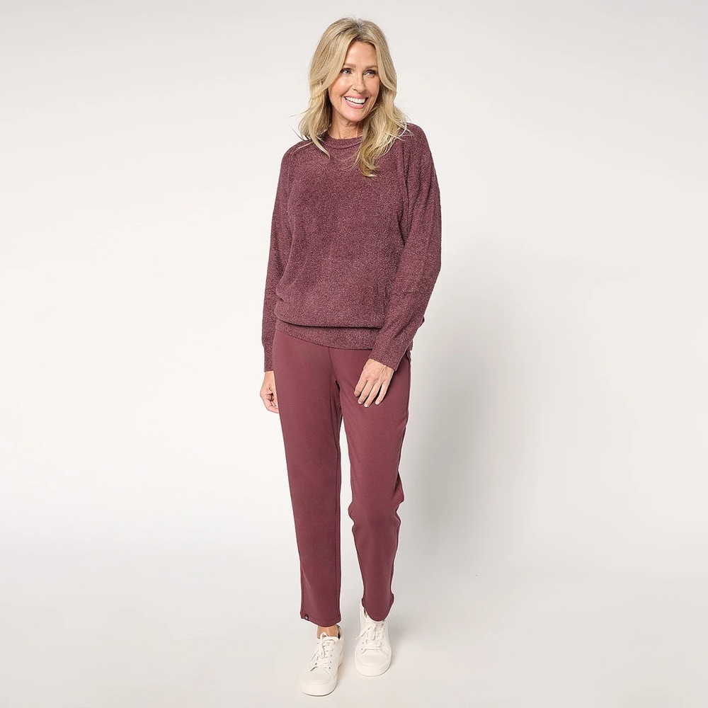 Barefoot Dreams Reg. CozyChic Lite Pullover & Straight Leg Pant in Fig